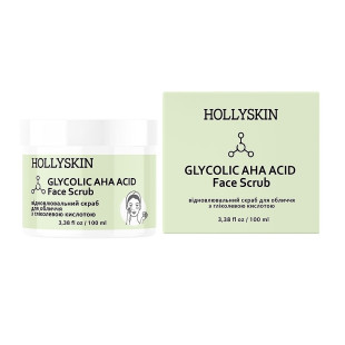 Скраб для обличчя з гліколевою кислотою Hollyskin Glycolic AHA Acid Face Scrub 100 мл